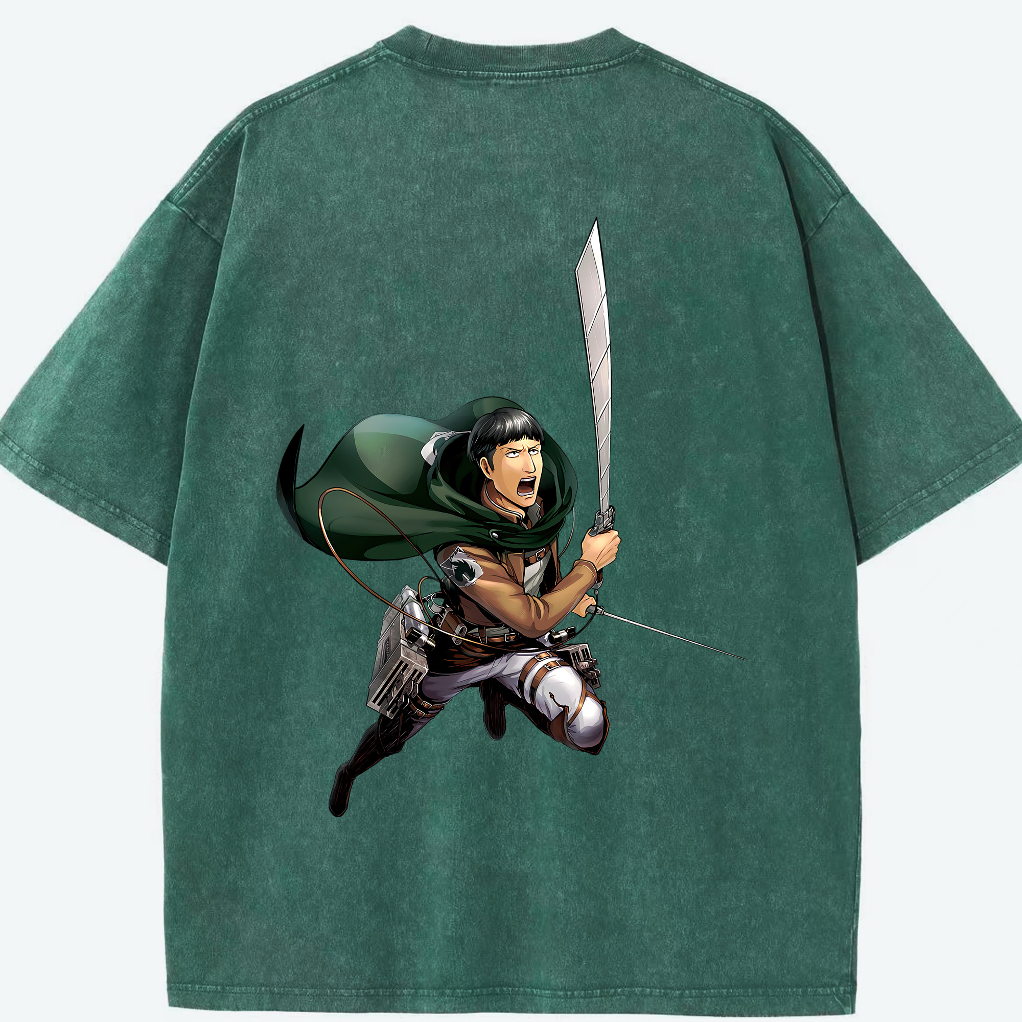 （画像用） 進撃の巨人 Attack on Titan 綿100% ヴィンテージ風 半袖Tシャツ（背面プリント）